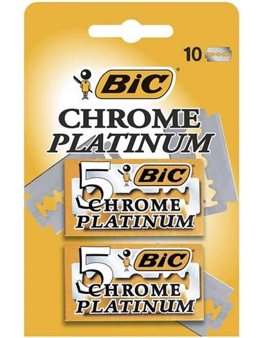 Bic - Chrome Platinum Pack de 2 Boites de 5 Lames de Rasoir Double Tranchant