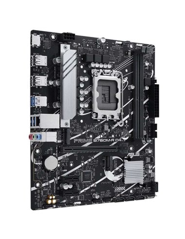 Asus - Carte mère Prime B760M-R D4 Intel 1700 2x DDR4 - HDMI, M.2, PCIe4.0, 4x Sata III, USB, Micro-ATX