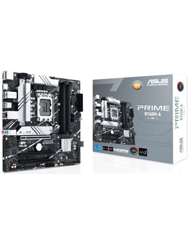 Asus - Carte mère Prime B760M-A CSM Intel LG -A1700 4x DDR5 - HDMI, M.2, PCIe4.0, 4x Sata III, USB 3.2, MicroATX