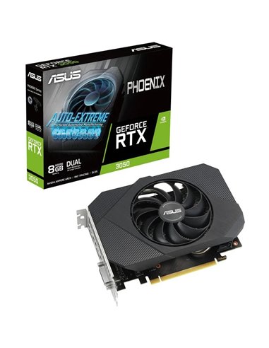 Asus - Carte graphique Phoenix GeForce RTX 3050 V2 8 Go GDDR6 NVIDIA - PCIe 4.0, HDMI, DVI-D, DisplayPort