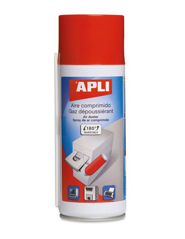 Apli - Spray à air comprimé réversible - 200 ml - Pression extra forte pour un nettoyage supérieur - Tube rallonge pour endroits