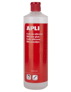 Apli - Silicone Scolaire 500 ml - Ne contient pas de méthanol - Conforme à la norme UNE-EN 71 partie 5 - Collage efficace du cao