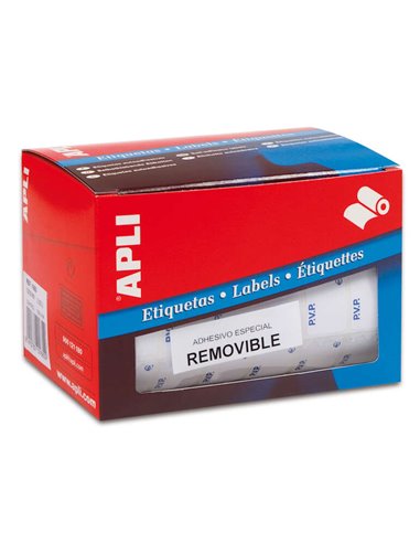 Apli - Rouleau d'étiquettes PVP blanches amovibles 16,0 x 22,0 mm