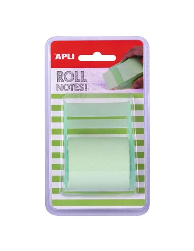 Apli - Rouleau Distributeur de Notes Autocollantes 50mm x 8m - Facile à Utiliser - Adhésif de Qualité - Pratique et Portable - V