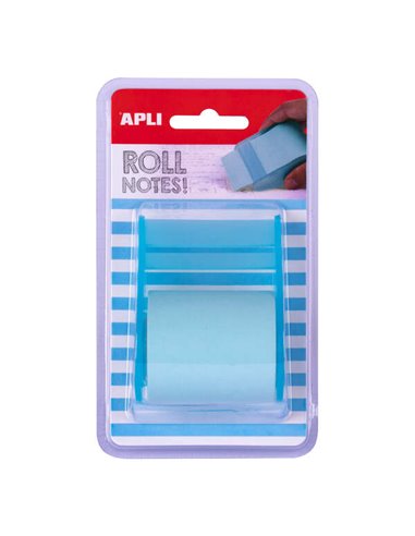 Apli - Rouleau Distributeur de Notes Autocollantes 50mm x 8m - Facile à Utiliser - Adhésif de Qualité - Design Ergonomique - Ble