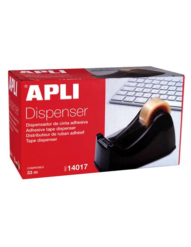 Apli - Support de ruban adhésif de bureau - pour rouleaux de 33 mm - Facile à utiliser et à transporter - Résistant et durable -