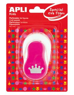 Apli - Perforatrice Papier Forme Couronne et Mousse Eva - Figurine 25,4 mm - Perforatrice Haute Qualité pour Papier, Carton, Car