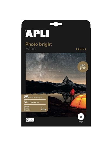 Apli - Papier Photo Photobright A4 280g 25 Feuilles