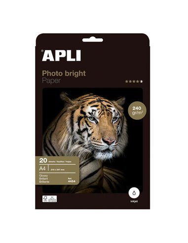 Apli - Papier Photo Photobright A4 240g 20 Feuilles