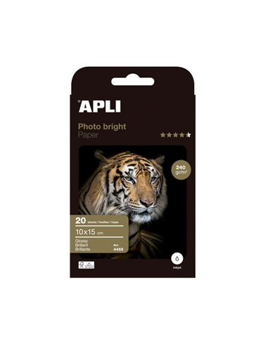 Apli - Papier Photo Photobright 10 x 15 cm 240g 20 Feuilles