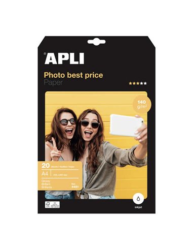 Apli - Papier Photo Photobasic A4 140g 20 Feuilles