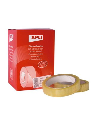 Apli - Pack de 8 Rubans Adhésifs Transparents 19 mm x 66 m