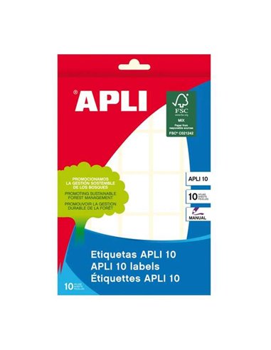 Apli - Paquet de 250 étiquettes permanentes 19x27 mm - Adaptées à l'écriture manuelle - Couleur blanche