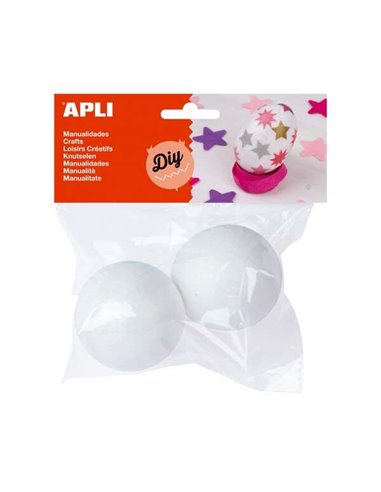 Apli - Pack de 2 Boules Porexpan Ø 70 mm - Coloris Blanc