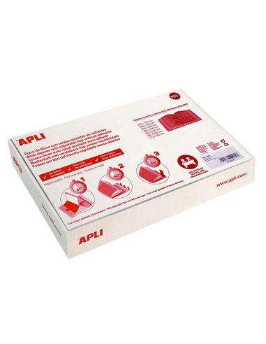 Apli - Lot de 100 Protège-Livres à Rabat Ajustable 290 mm - PVC - Couverture en 3 Étapes