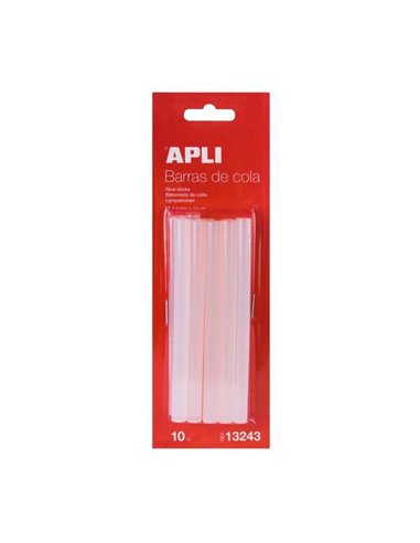 Apli - Pack de 10 Bâtons de Colle Thermofusible Ø 7,5mm x 10cm