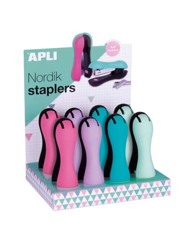 Apli - Agrafeuse Souple Ergonomique Collection Nordik - Agrafes Nº22/6-24/6 - Capacité de 40 Feuilles - Horizontal/Vertical - Pr