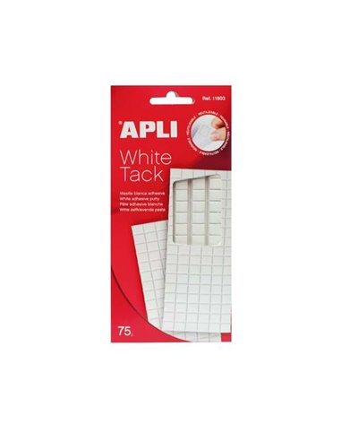 Apli - Mastic Blanc Prédécoupé 75g - Moulable - Amovible - Couleur Blanc