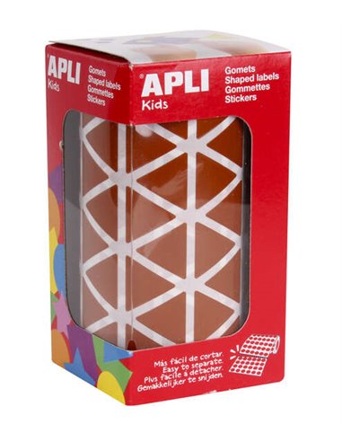 Apli - Gomets Triangulaires Marron 20x20x20mm - 59 Feuilles Prédécoupées - 2832 Gomets par Rouleau - Idéal pour les écoles et at