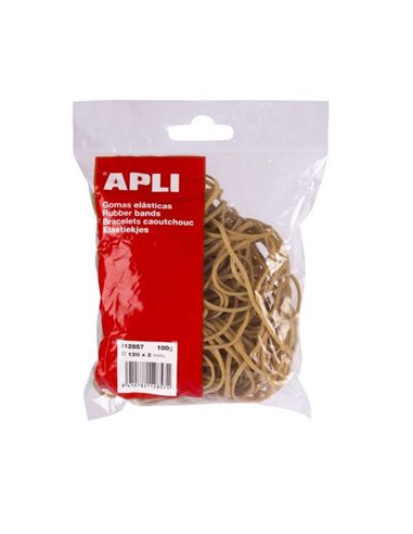 Apli - Elastiques Élastiques Ø 120 x 2 mm - Haute Qualité - Sachet de 100g