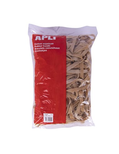 Apli - Bandes élastiques en caoutchouc naturel - Ø 120 x 10 mm - Grande élasticité et résistance - Contenu 1 kg