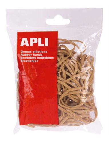 Apli - Bandes élastiques en caoutchouc naturel - Ø 100 x 2 mm - Grande élasticité et résistance - Contenu 1 kg