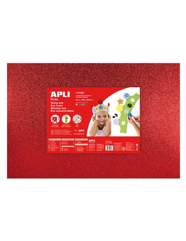 Apli - Caoutchouc Eva Pailleté Multicolore 600x400 - 5 Feuilles Lumineuses et Flexibles