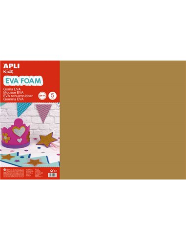 Apli - Caoutchouc Eva Marron 600x400 - 5 Feuilles de Haute Qualité et Faciles à Découper