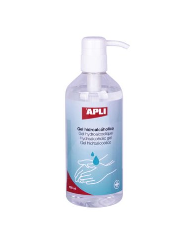 Apli - Gel Désinfectant Hydroalcoolique - 500 ml - 70% Éthanol - sans rinçage - Règlementation Antivirale - Distributeur - Idéal