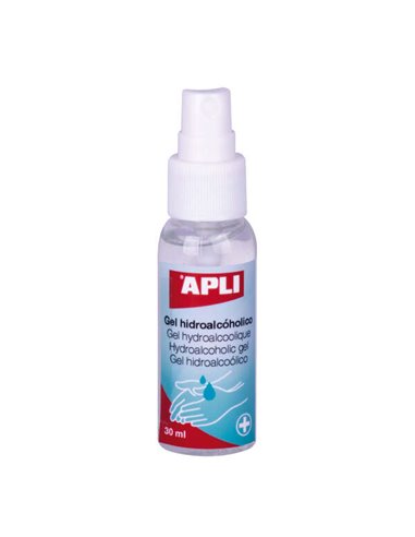 Apli - Gel Hydroalcoolique Désinfectant - 30ml - 70% Ethanol - sans rinçage - Règlementation Antivirale - Pulvérisateur