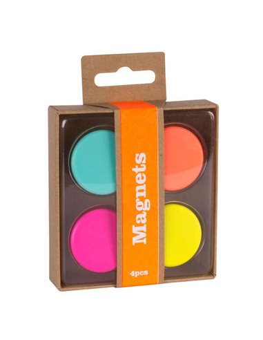 Apli - Aimants Fluor Collection - Boîte Kraft avec 4 Aimants Fluorescents Assortis - Remplacement pour Présentoir 15146