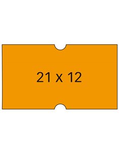 Apli - Etiquettes Orange 21x12 mm pour Machines de Tarification 1 Ligne - Pack de 6 Rouleaux de 1000 Etiquettes/Rouleau - Adhési