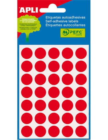 Apli - Étiquettes pour mini sacs rouges Ø 13,0 mm 5 feuilles