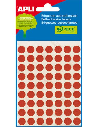 Apli - Étiquettes pour mini sacs rouges Ø 10,0 mm 5 feuilles