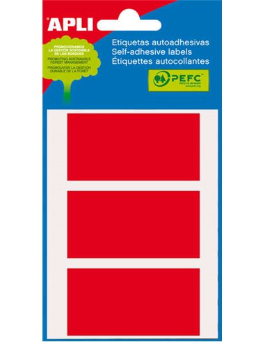 Apli - Étiquettes pour mini sacs rouges 34,0 x 67,0 mm 5 feuilles