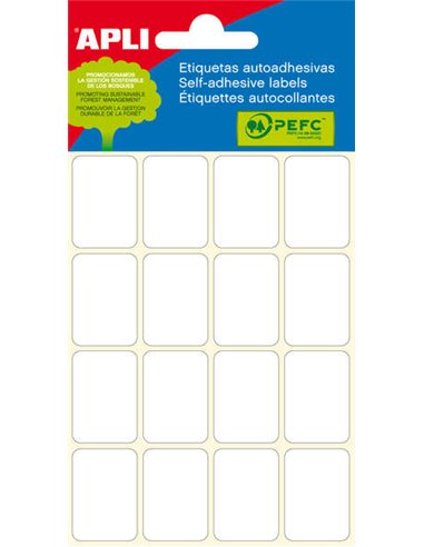 Apli - Étiquettes blanches pour mini sacs 19,0 x 27,0 mm 6 feuilles