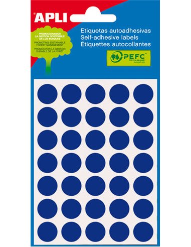 Apli - Étiquettes bleues pour mini sacs Ø 13,0 mm 5 feuilles