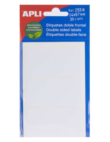 Apli - Étiquettes double face blanches 34,0 x 67,0 mm