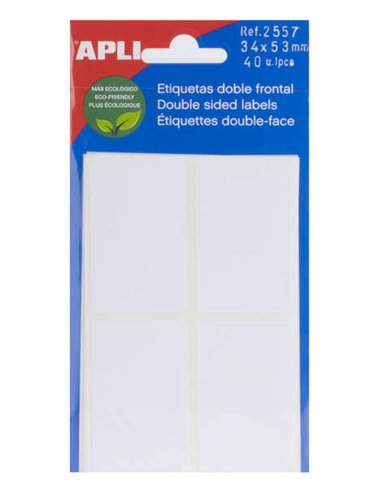 Apli - Étiquettes double face blanches 34,0 x 53,0 mm