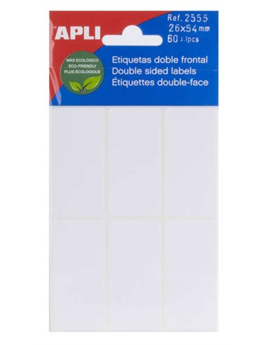 Apli - Étiquettes double face blanches 26,0 x 54,0 mm