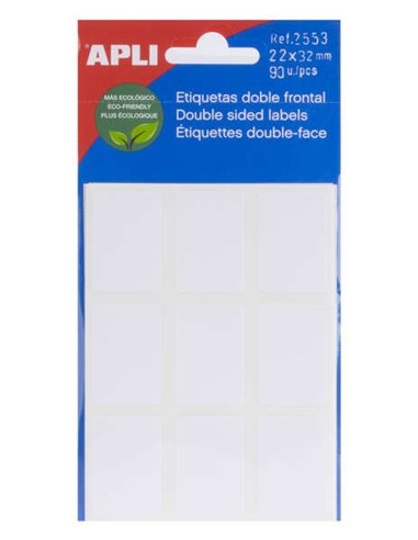 Apli - Étiquettes double face blanches 22,0 x 32,0 mm