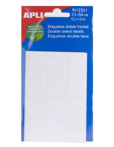 Apli - Étiquettes double face blanches 20,0 x 50,0 mm