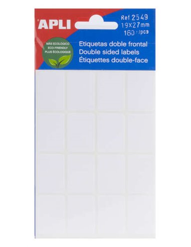 Apli - Étiquettes double face blanches 19,0 x 27,0 mm