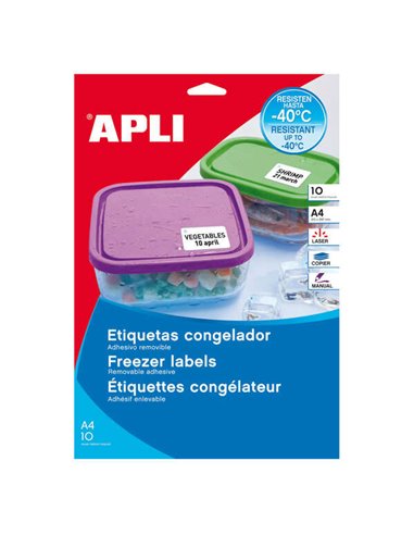 Apli - Etiquettes Spéciales Congélateur Blanches 63,5 x 33,9 mm 10 Feuilles