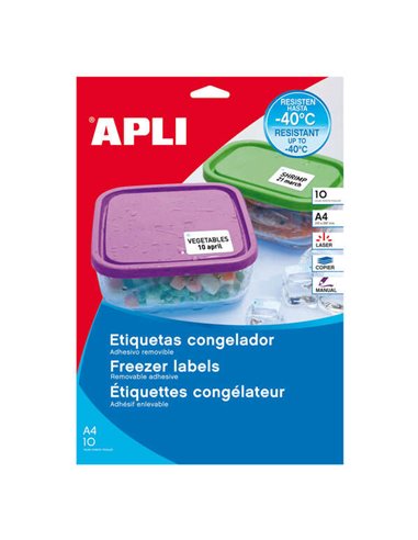 Apli - Etiquettes Spéciales Congélateur Blanches 38,1 x 21,2mm 10 Feuilles