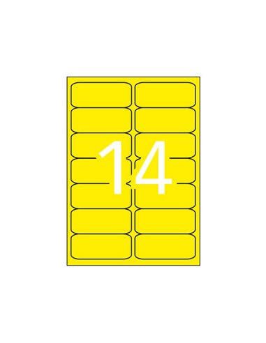 Apli - Étiquettes jaunes fluorescentes permanentes 99,1 x 38,1 mm 20 feuilles