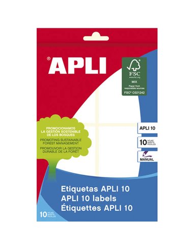 Apli - 10 étiquettes blanches 50,0 x 70,0 mm 10 feuilles