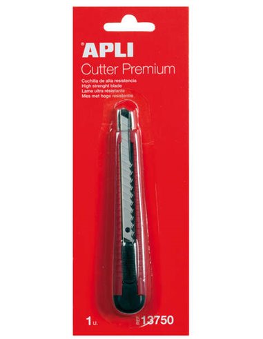 Apli - 9 mm Premium Cuter - Boîtier ergonomique, avance échelonnée et verrouillage de sécurité