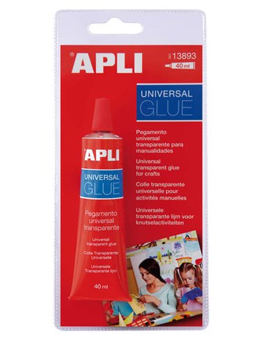 Apli - Colle Universelle - 40ml - Séchage Rapide - Résistante à l'Eau - Transparente