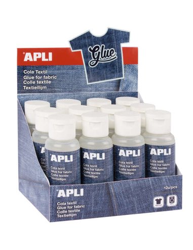 Apli - Colle Spéciale Textile - 80 ml - Résistante au lavage - Idéale pour les tissus - Transparente